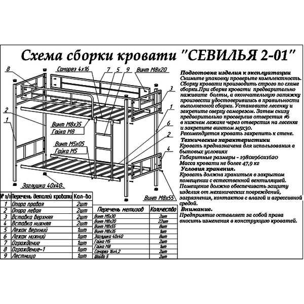 Двухъярусная кровать Севилья 2-01 Комбо серый, голубой (фабрика Формула мебели)