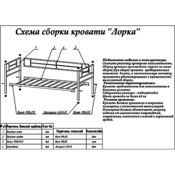 Металлическая кровать Лорка коричневый
