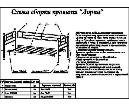 Металлическая кровать Лорка коричневый